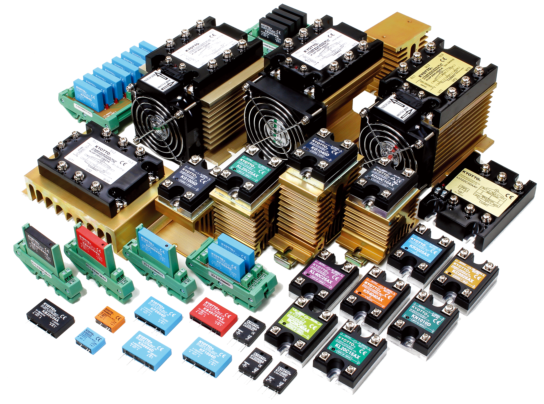 KYOTTO SSR, heatsink, and I/O relay module lineup